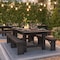 Flash Furniture Rectangle 40 in W, 84 in L, 30 in H, Pine Wood, Pinus Glabra, Steel, Mahogany XA-F-84X40-MG-GG - alternate 2